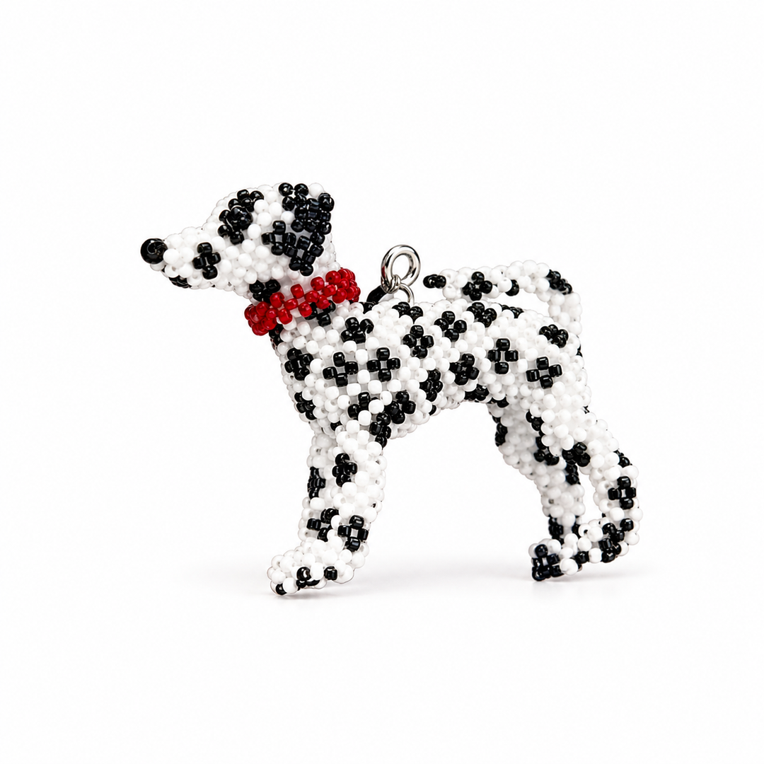 Handmade Beaded Dalmatian Charm