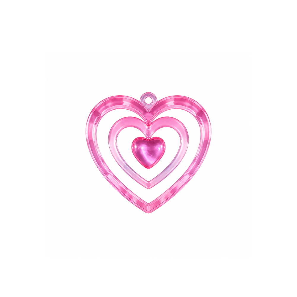 Pink Layered Heart Charm