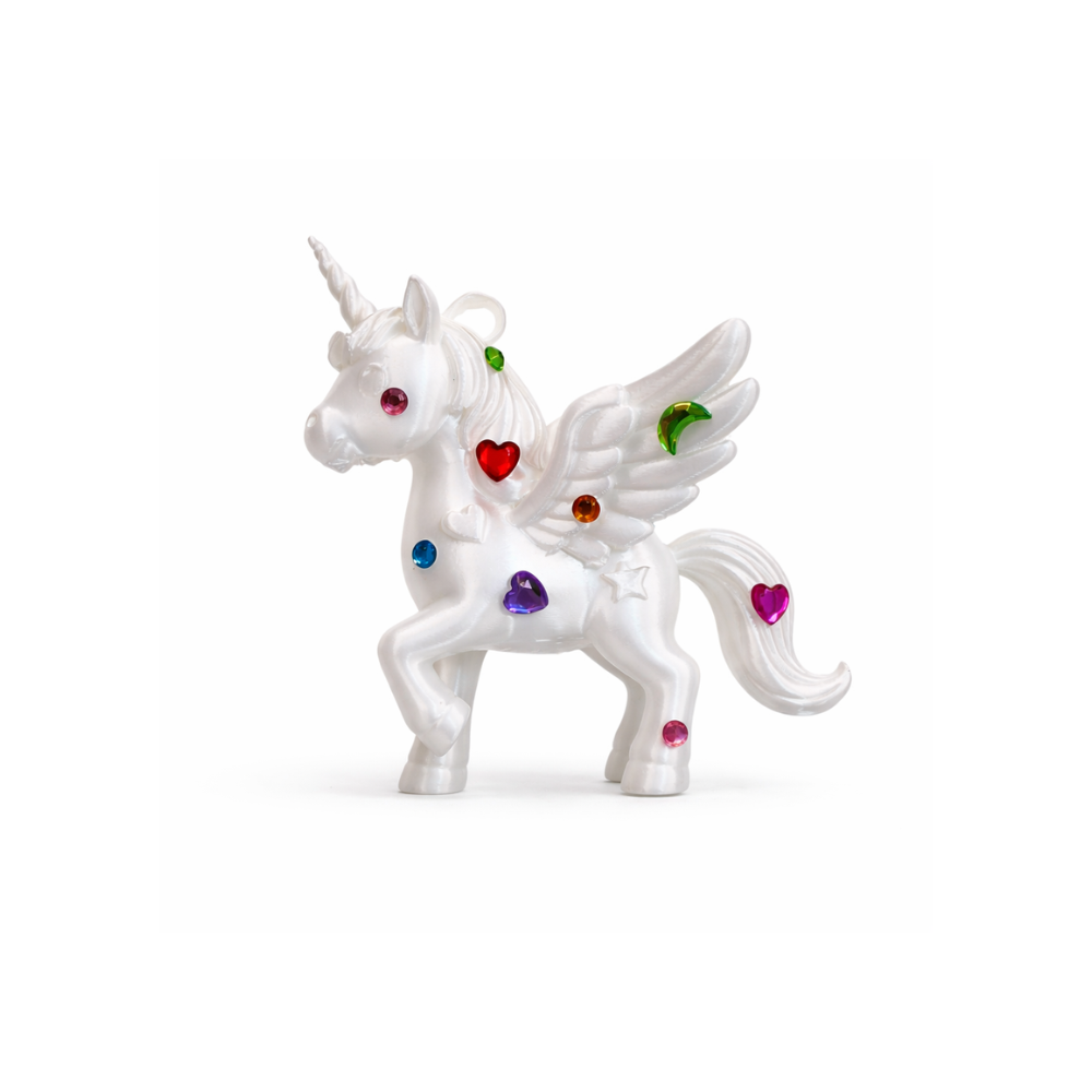 Rainbow Gem Silk Pegasus Unicorn Charm