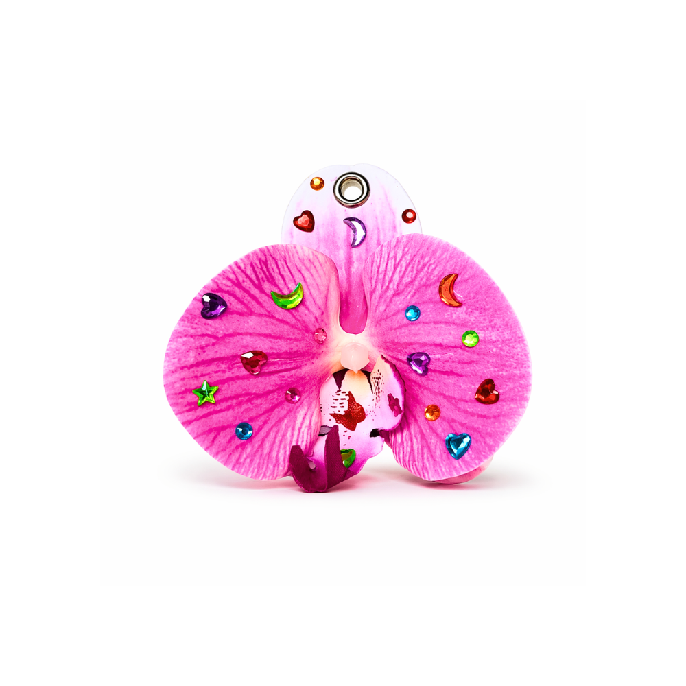 Rainbow Gem Orchid Charm